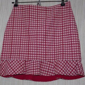 PROSE & POETRY CHECKED red RUFFLED mini SKIRT Size:S